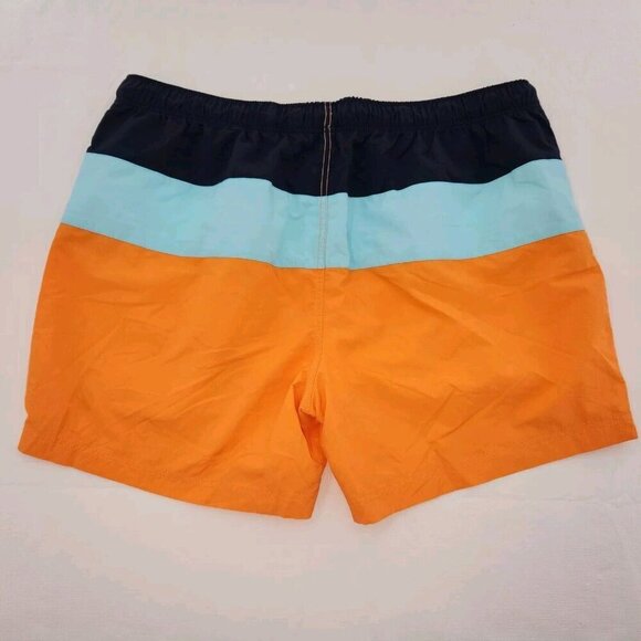 NAUTICA Mens XXL QUICK-DRY TRI-BLOCK SWIM SHORTS TRUNKS Orange Blue - Picture 5 of 5